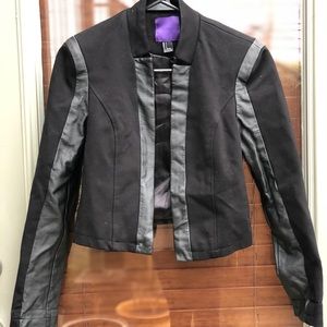 Tuxedo striped leather jacket